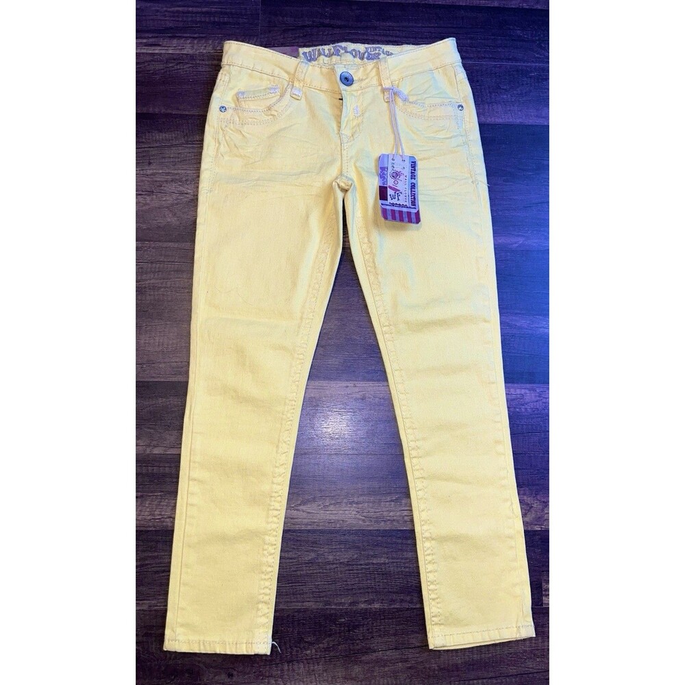 Wallflower Jeans Women’s Size 5 Yellow Skinny Slim Fit Non Denim Pants Casual